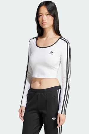 adidas Camiseta manga larga Adicolor Crop 3 bandas