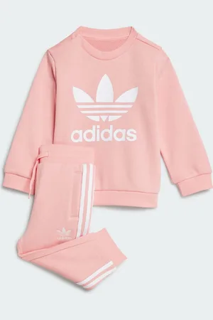 adidas Conjunto sudadera cuello redondo y pantalón (Bebé)