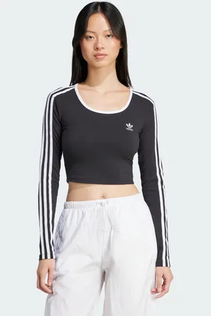 adidas Camiseta manga larga Adicolor Crop 3 bandas