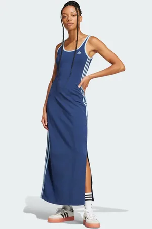 adidas Vestido de tirantes Maxi Adicolor 3 bandas