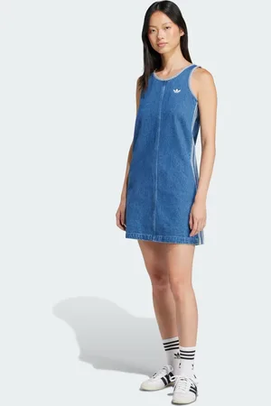 adidas Vestido sin mangas Adicolor Denim 3 bandas