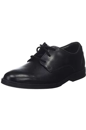 Clarks Niños Con cordones - Rufus Edge, Zapatos de Cordones Brogue, Negro (Black Leather), 33 EU