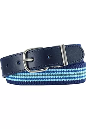 Playshoes Cinturones - Elastik-Gürtel Ringel Cinturón, Azul (Hellblau/Marine), 55 (Talla del Fabricante: 55 Centimeters) Unisex niños