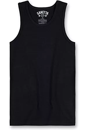 Sanetta Niños Camisetas de interior - 344686 Camiseta, Negro (Super 10015), 140 para Niños