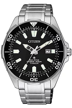 Citizen Reloj analógico Eco-Drive para hombre con correa de titanio  BM7470-84E, blanco, talla única, pulsera, Blanco, talla única , Pulsera
