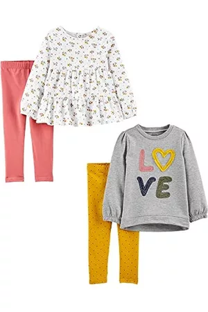 Conjunto de camisa de manga larga para niña, conjunto de ropa de 2 piezas  de algodón, estampado de animales, camiseta y leggings