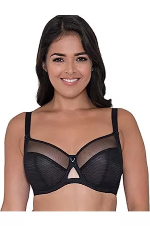 Sujetador escotado de malla transparente para copas grandes en negro  Lifestyle de Curvy Kate