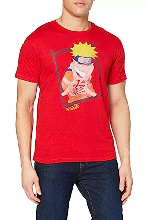 Naruto Camiseta Shippuden Akatsuki con símbolo de nube roja, Negro, S