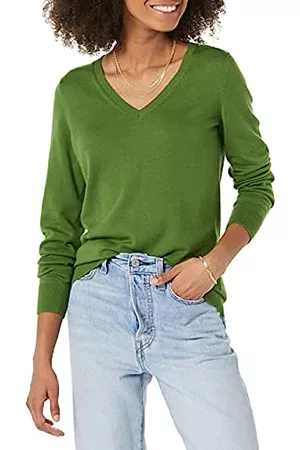 Essentials - Suéter ligero de manga larga con cuello alto para  mujer, con ajuste clásico (disponible en talla extragrande)