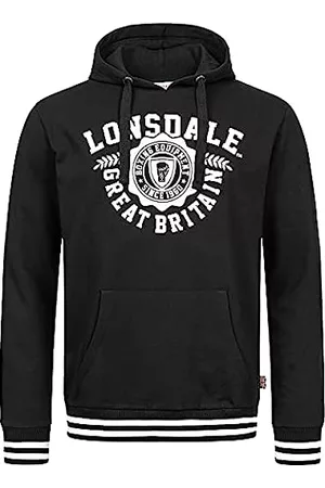 Sudadera con Capucha Lonsdale Ofertas Chile - LL ZipHd Sn41 Hombre Negras  Blancas