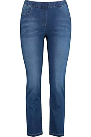 Samoon Mujer Rectos - 120100-29155 Vaqueros Straight, Azul (Denim Azul Claro 8969), 48 (Herstellergröße: 48) para Mujer