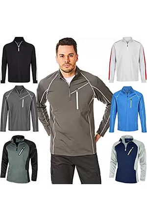 Under Par Camisa de Golf con Cuello con Cremallera para Hombre, Hombre, Camisa de Golf, UPMID1721_VGWH_M
