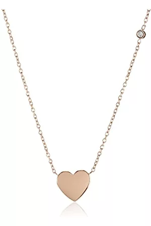 Drew Heart Rose Gold-Tone Stainless Steel Necklace - JF03081791 - Fossil