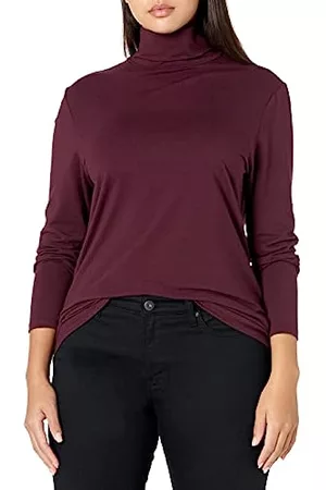 Jersey punto de Jers is de cuello alto para Mujer en color rojo