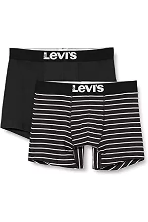 Levi's Hombre Calzoncillos y Boxers - Bandejas de Rayas Vintage Cierre, Negro Jet, S (Pack de 2) para Hombre