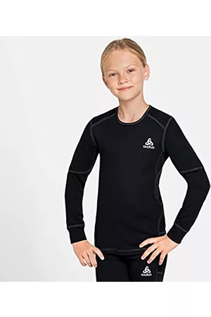 Odlo Kinder ACTIVE X-WARM ECO Baselayer Langarm-Shirt mit Rundhals, Black, 164