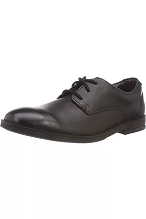 Clarks Niños Con cordones - Rufus Edge Bl, Zapatos de cordones brogue Niños, Negro (Negro Black Leather), 36 EU