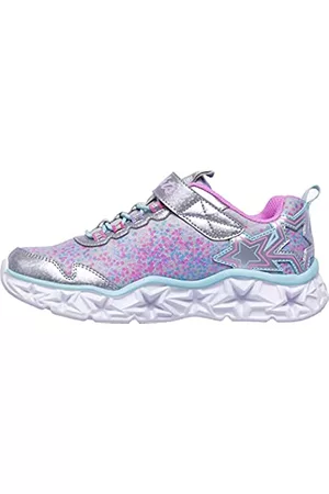 Skechers Niñas Zapatillas - Galaxy Lights, Sneaker Niñas, Multicolour Silver, 33 EU