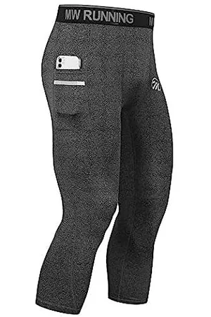 Basketball Leggings With Knee Pad For Men 3/4 Compression Trousers