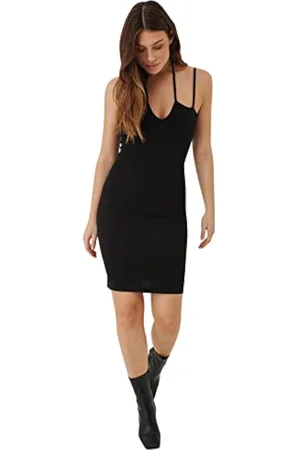 NA-KD Minivestido con Tirantes y Detalle de Ojo de Cerradura Vestido de Fiesta Informal, , XXS para Mujer