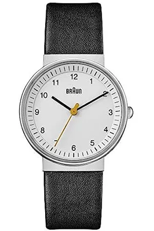 BRAUN Reloj de cuarzo analógico unisex para adultos con correa de cuero  AW10EVOB, Negro -, Correa