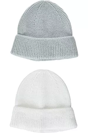 Amazon 2-Pack Knit Hat Sombrero, Light Grey/Off White, Talla única, Pack de 2