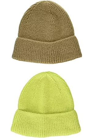Amazon 2-Pack Knit Hat Sombrero, Cartouche 17-1325/Limeade 13-0645, Talla única, Pack de 2