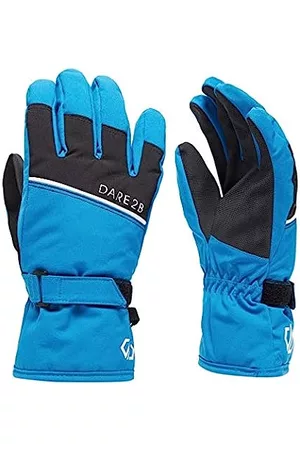 Dare 2B Niñas Guantes - Unbeaten Waterproof Breathable 4 Way Stretch Textured Grip Elasticated Wrist Glove Guantes, Infantil, PetrolBlue/Negro, 11-12 años
