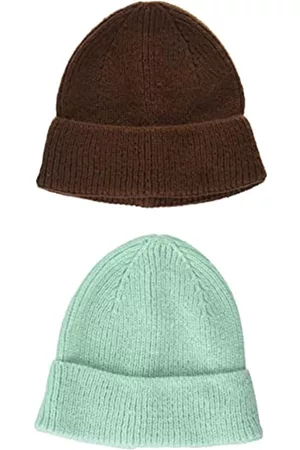 Amazon 2-Pack Knit Hat Sombrero, Cappuccino 19-1220/Yucca 13-5409, Talla única, Pack de 2