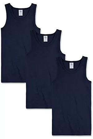 Sanetta Niños Camisetas de interior - Niños Camiseta Interior Paquete de 3 Camiseta, 300000 - Azul (Neptuno 50226), 128