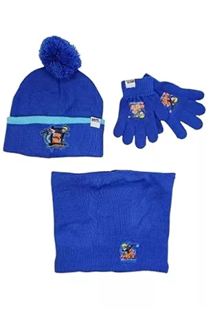Disney Niños Guantes - Gorro Guante Snood Naruto, Azul, Talla única para Niños