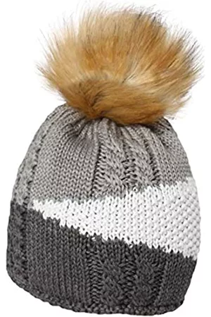 Eisbär Mujer Gorros - Eden Lux Crystal - Gorro para Mujer, Mujer, Gorro, 80043, Color Gris, Blanco y Gris, Talla única