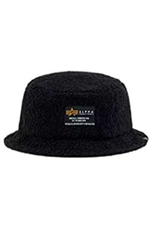 ALPHA Hombre Gorros - Industries Teddy Bucket Hat 03-black talla ohne