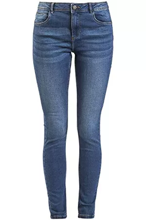 NAME IT Mujer Cintura alta - Nmjen NW S.s Shaper Jeans Vi021mb Noos Vaqueros Slim, Azul (Medium Blue Denim Medium Blue Denim), W28/L30 (Talla del Fabricante: 28) para Mujer