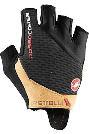 Castelli Hombre Guantes - Rosso Corsa Pro V Glove, Men's, Black/Tan, XXL