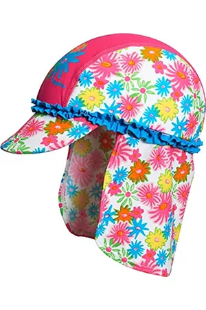 Playshoes Niñas Sombreros - Sea Of ​​Flowers Uv Protection Hat, Sombrero Niñas, Multicolor (Pink 18), 49 cm
