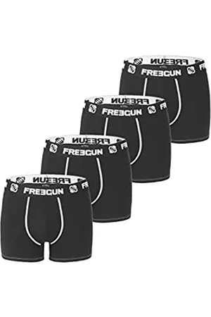 Freegun Hombre Pegados - Calzoncillo Ropa Interior Hombre Microfibra Liso (Paquete de 4)