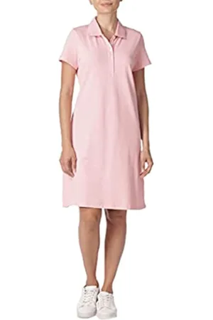 Nautica Easy Classic-Vestido Polo de algodón elástico de Manga Corta Informal, Rosa Aloha, M para Mujer