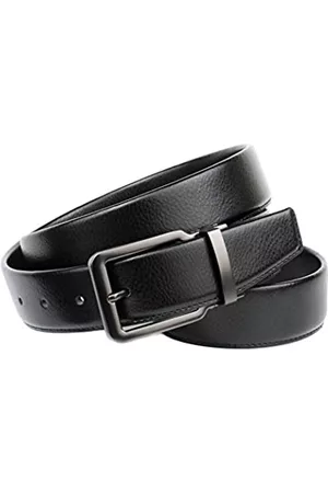 Anthoni Crown Hombre Cinturones - Ledergürtel Cinturón, Negro, 100 cm para Hombre
