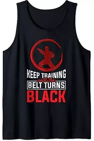Karate Idea Black Belt Hombre Cinturones - Keep Training Until The Belt Turn Black Camiseta sin Mangas