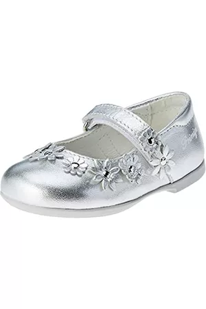 Primigi Niñas Bailarinas - Happy Dance, Zapatos Planos Mary Jane Niñas, Plateado, 21 EU