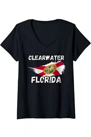 Retro Clearwater Florida Apparel Designs Mujer Retro - Mujer Ropa retro Clearwater Florida Camiseta Cuello V