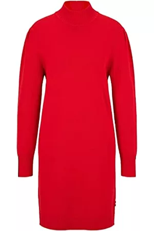 HUGO BOSS Mujer Casual - C_Fuenta Vestido, Rojo Brillante, L para Mujer