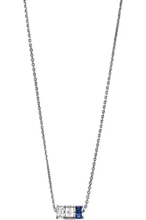 Emporio Armani Mujer Collares con cadena - Cadena para mujer de plata 925 con piedra de cristal 32024623, Length: 350mm+70mm, Width: 10mm, Height: 5.5mm, plata, No es una piedra preciosa