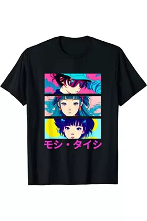 Moshi Taishi Hombre Retro - Anime Lofi Retro 90s Ropa de calle japonesa Kawaii estética Camiseta