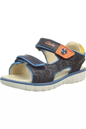 Clarks Niños Sandalias - Roam-Lona, Sandalia, Piel Marina, 29 EU