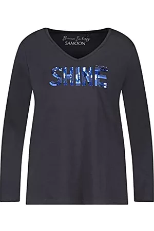Samoon Mujer Polos - 271011-26111 Camiseta, Diseño de Color Azul Marino, 56 para Mujer