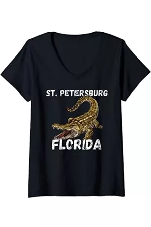 Retro St. Petersburg Florida Apparel Designs Mujer Retro - Mujer Ropa retro de San Petersburgo Florida Camiseta Cuello V