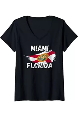Retro Miami Florida Apparel Designs Mujer Retro - Mujer Ropa retro Miami Florida Camiseta Cuello V