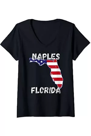Retro Naples Florida Apparel Designs Mujer Retro - Mujer Ropa retro de Nápoles Florida Camiseta Cuello V